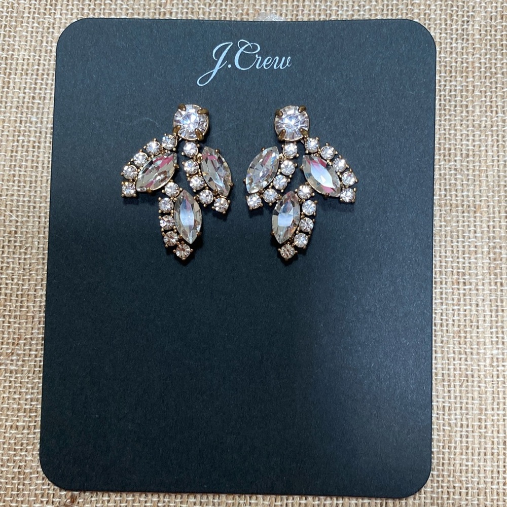 J.Crew St. Moritz Crystal pierced earrings. NWT